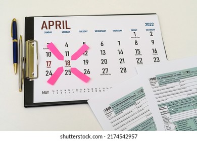 Remember An Important Date In April When Filing A Tax Return. The Concept Of An Important Date