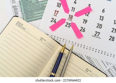 Remember An Important Date In April When Filing A Tax Return. The Concept Of An Important Date