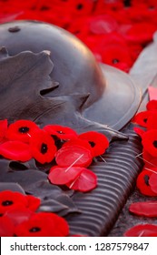 Remembrance Day Closeup Photo Of The Tomb Of The Unknown Soldier Monument. Located In Downtown Ottawa Ontario Canada.