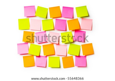 Reminder notes isolated on the white background