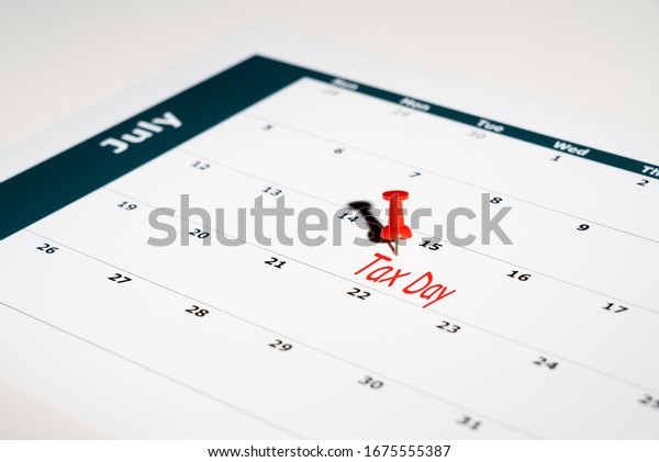 Stock photo for illustrating the new date for filing USA taxes of July 15, 2020