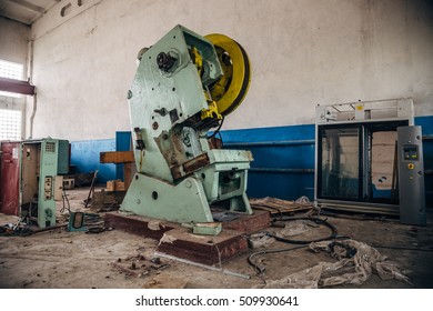 Remnant Of Equipment In Abandoned Meat Processing Plant In Alekseyevka, Belgorod Region