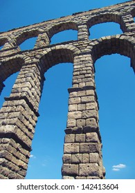 The remnants of the ancient Roman Empire. In Segovia, Spain this section of aqueduct is still in great shape.