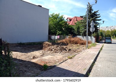 Remnants Of An Old House, An Empty Plot Of Land In The City