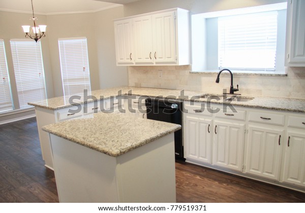 Remodeled Kitchen White Granite Countertops Stock Photo Edit Now