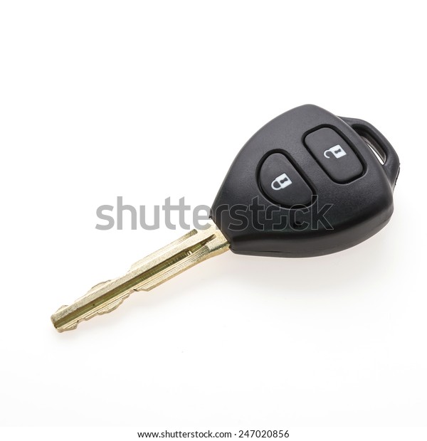 Remote car key\
isolated on white\
background