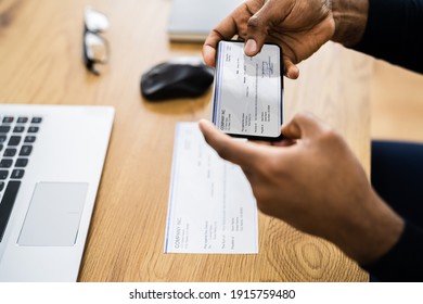 Remote Check Deposit Using Mobile Remote. Taking Photo - Shutterstock ID 1915759480