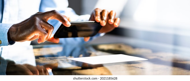 Remote Cheque Deposit Using Mobile Phone. Check Capture - Shutterstock ID 2021185628
