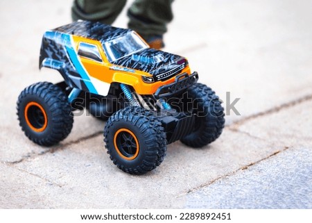 Remote control car. SUV 4x4 with big wheels monster truck