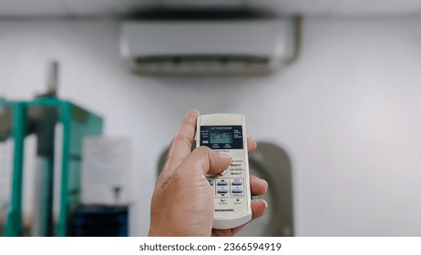 remote control od the air conditioner  - Shutterstock ID 2366594919