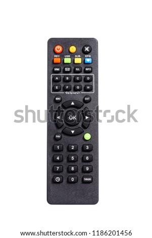 Remote control TV with clipping path isolated on white background
