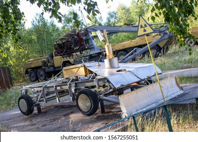 Remote Controlled Robots That Were Used In Clearing The Aftermath Of Chernobyl Incident In 1986 Now Rust Away In A Forest Near The Town Of Chernobyl.