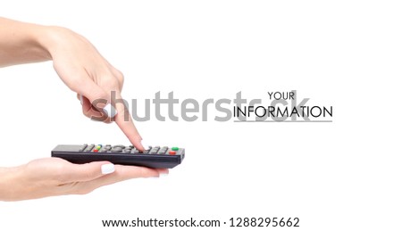 Remote in a hand pattern on a white background isolation