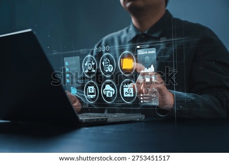 Remote working technology, digital collaboration, virtual workspace, cloud solutions, work-from-home tools, online communication, setting up a remote office, flexible working, digital nomad, productivity tools.