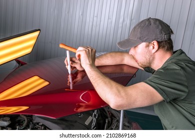 Removing Dents On A Car Body Without Painting. PDR.