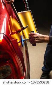 Removing Dents On The Car. PDR Technology. Car Body Repair Without Painting.