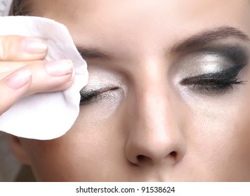 Removing Makeup With Cotton