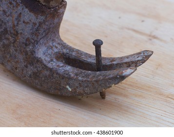 Removing The Nail With A Rust Hammer