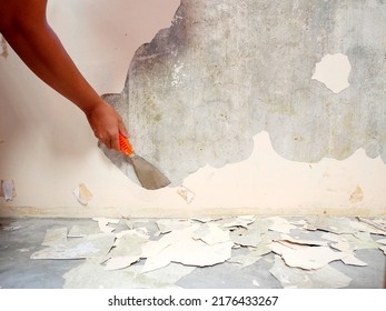 Removing Old Paint Old Wall By Stock Photo 2176433267 | Shutterstock