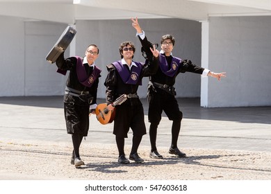 RENACA, CHILE - NOV 6, 2014:  Unidentified Chilean Local Musicians With Guitar In Renaca. Chilean People Are Of Mixed Spanish And Indigenous Descent