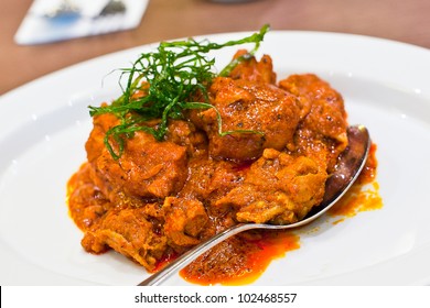 Rendang Ayam (a.k.a. Chicken Rendang) In A Restaurant Style