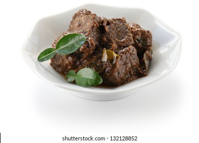 rendang beef, indonesian cuisine