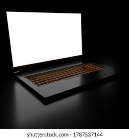 Render 3d Rgb Laptop Template With White Screen