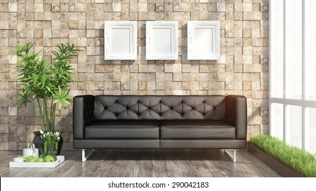 Render modern interior and
