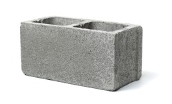 Rendering Of Cinder Block Isolated On White Background