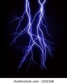 Rendering Lightning Strike Stock Photo 1241568 | Shutterstock