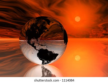 A rendering of a pixelized earth - part 4