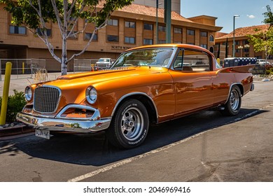 Reno, NV - August 3, 2021: 1957 Studebaker Golden Hawk Hardtop Coupe at a local car show.