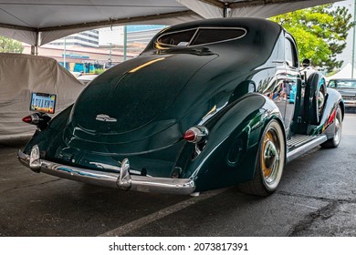 Reno, NV - August 6, 2021: 1937 Studebaker Dictator Coupe at a local car show.