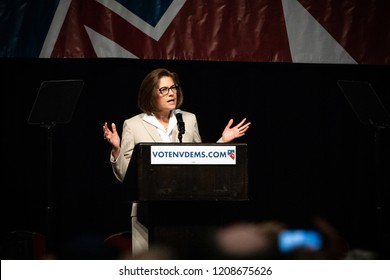 Reno, NV - June 23, 2018 - Attendee Recording Catherine Cortez Masto At Nevada State Democratic Convention