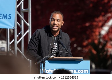 RENO, NV - October 25, 2018 - Actor Kendrick Sampson Smiling At A Political Rally On The UNR Campus.