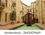 Renovated courtyards in pre-war tenement houses in central Poland