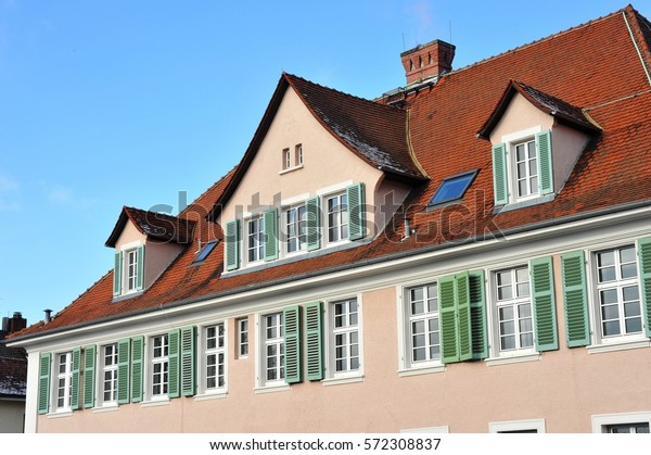 Renovated Housefront Dormer Windows Tiled Roof Stock Photo Edit