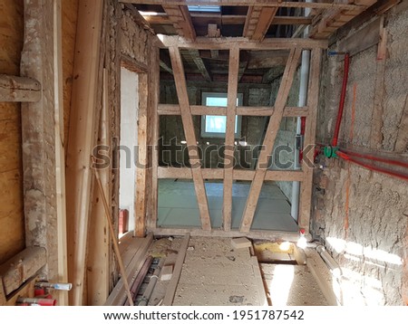 Similar – Image, Stock Photo Look through stone pipes with resistant glaze placed on the ground in front construction site