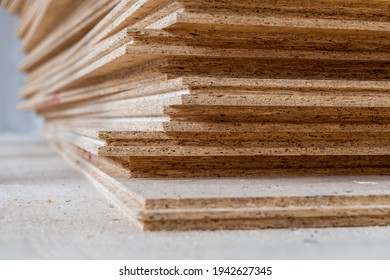 Renovation work, chipboard on a construction site  - Shutterstock ID 1942627345