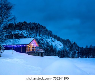 Similar Images Stock Photos Vectors Of Log Cabins Glowing In