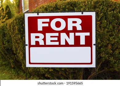 A For Rent Sign. 
