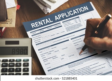 Rental Application Form Financial Concept