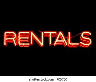 Rentals neon sign