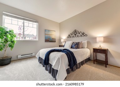 Renton, WA, USA - May 25, 2022: Modern Residential Bedroom Interior