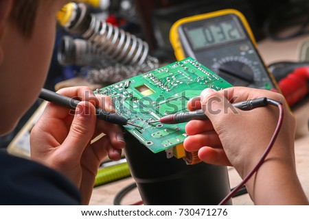 Repair of electronic devices, tin soldering parts