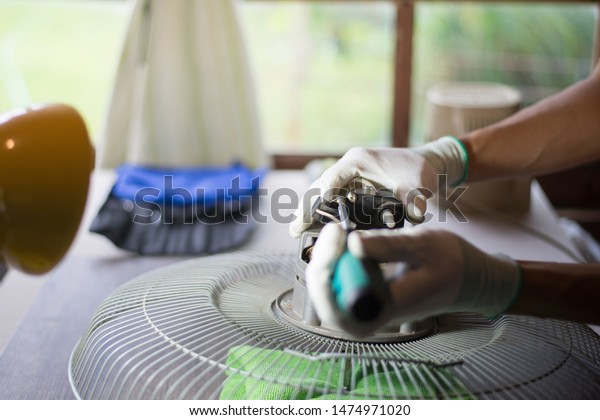 Repair Maintenance Home Appliances Mechanic Fixing Stock Photo