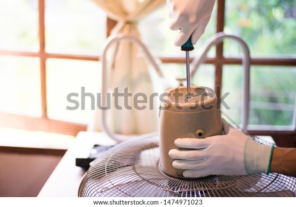 Repair Maintenance Home Appliances Mechanic Fixing Stock Photo