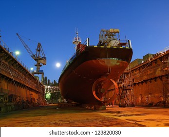 Repair Of A Small Ship To Dock.