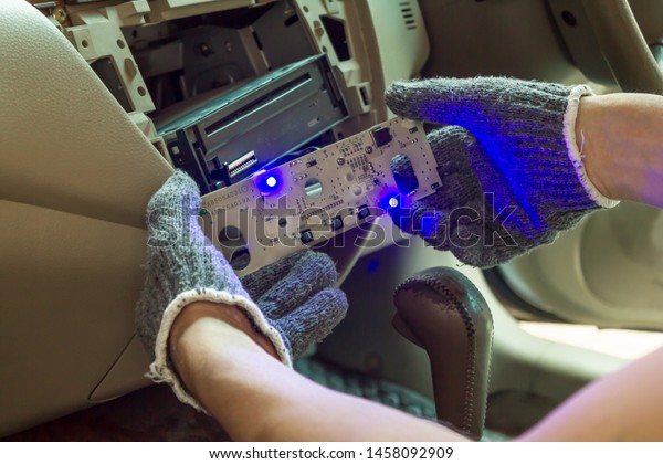 Repairing car front panel, New T5 LED Light blue\
color, Car service.
