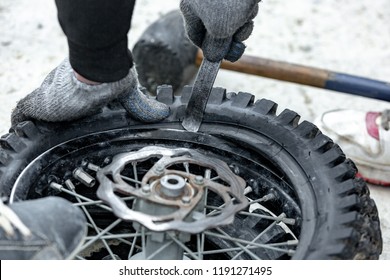 Repairing Motorcycle Tire Repair Kit Tire Stock Photo 1191271495